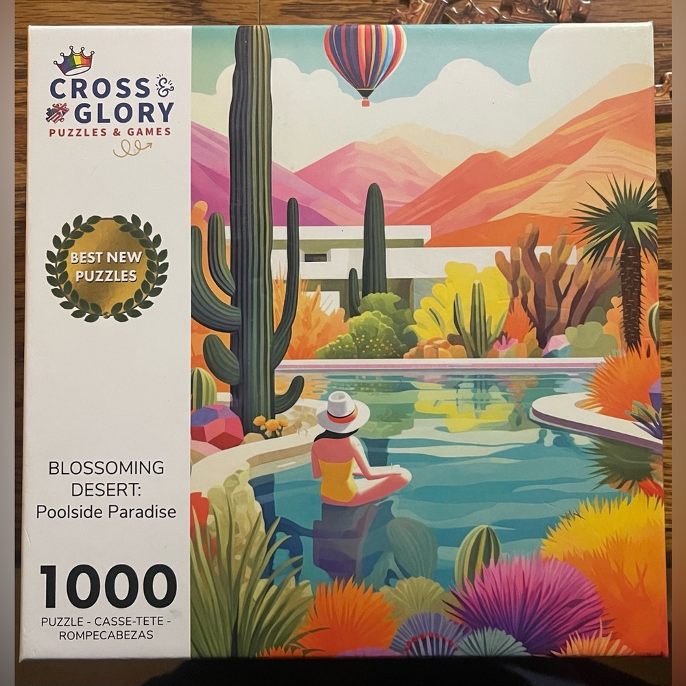 Cross & Glory BLOSSOMING DESERT: Poolside Paradise - 1000 Piece Puzzle